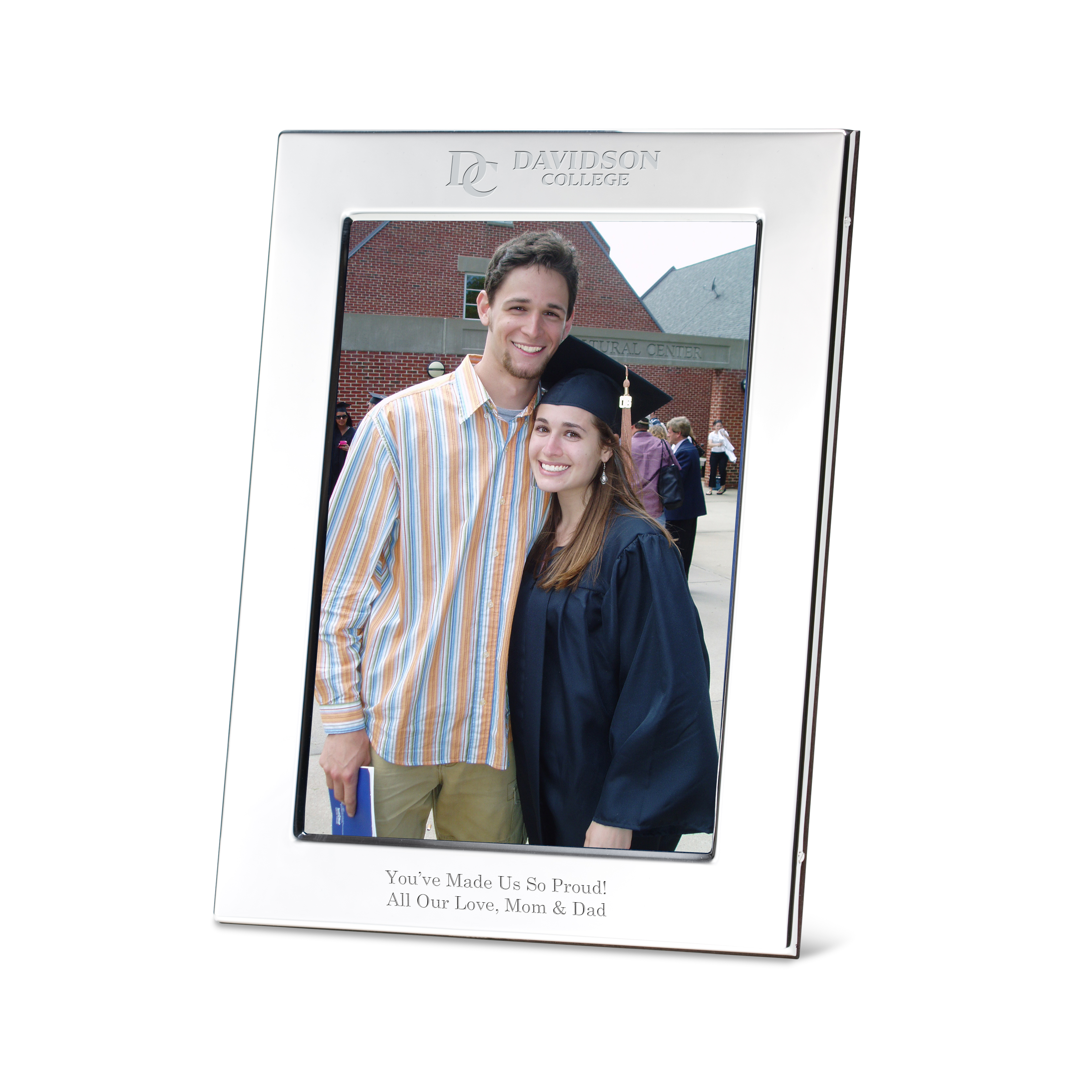 Davidson College Polished Pewter 5x7 Picture Frame