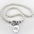 University of Southern California Pearl Necklace with Sterling Silver Charm - Image 1