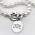 University of Southern California Pearl Necklace with Sterling Silver Charm - Image 2