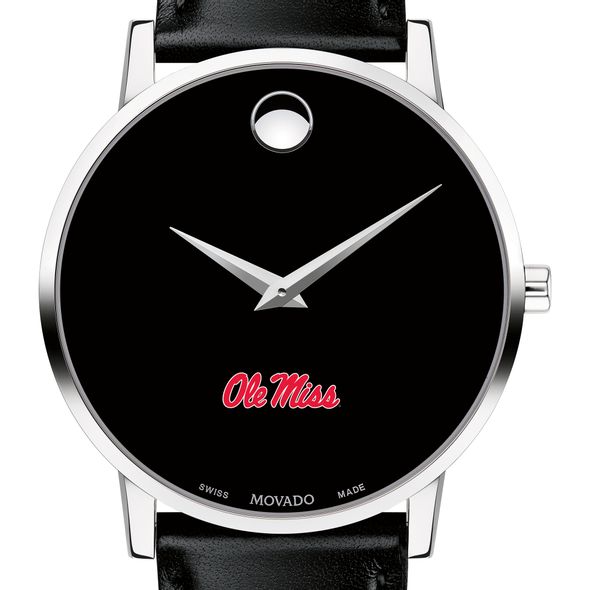 Ole Miss Men's Movado Museum with Leather Strap - Image 1