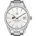 click to view Oklahoma State University Women's TAG Heuer Steel Carrera with MOP Dial & Diamond Bezel - Image 1