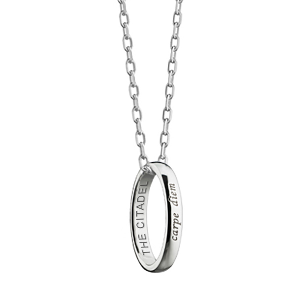 Citadel Monica Rich Kosann "Carpe Diem" Poesy Ring Necklace in Silver