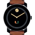 University of Miami Men's Movado BOLD with Brown Leather Strap - Image 1