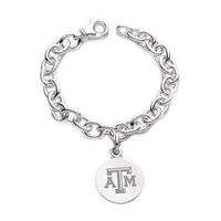 Texas A&M Sterling Silver Charm Bracelet