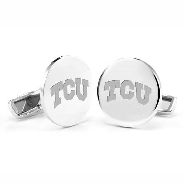 Texas Christian University Cufflinks in Sterling Silver - Image 1