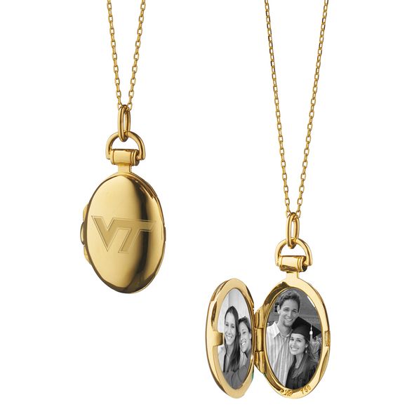 Virginia Tech Monica Rich Kosann Petite Locket in Gold