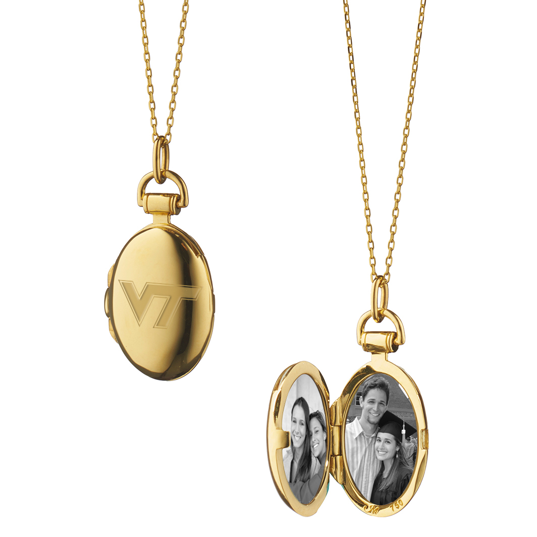 Virginia Tech Monica Rich Kosann Petite Locket in Gold