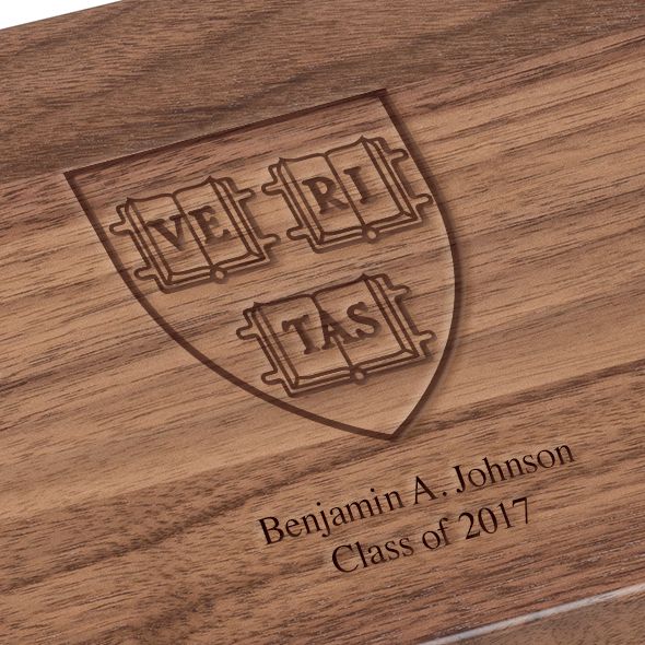 Harvard University Solid Walnut Desk Box - Graduation Gift Selection