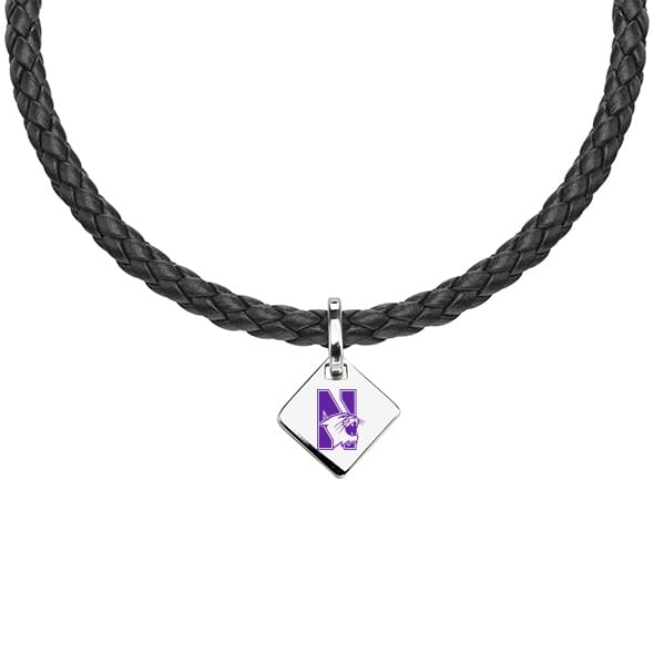 Northwestern Leather Necklace with Sterling Silver Tag