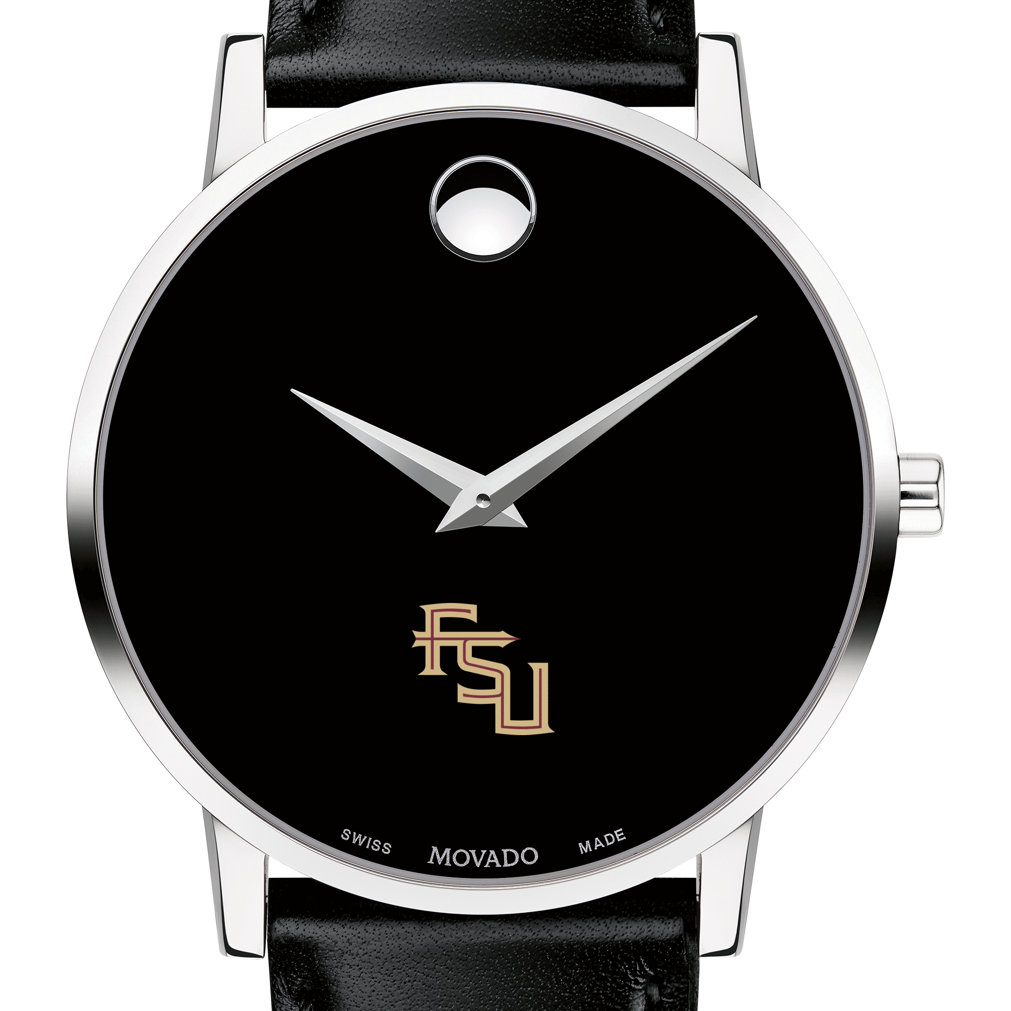 Florida State Men's Movado Museum with Leather Strap