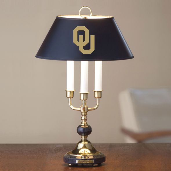 University of Oklahoma Lamp in Brass & Marble - Image 1