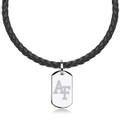 US Air Force Academy Leather Necklace with Sterling Dog Tag - Image 1