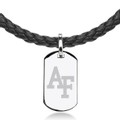 US Air Force Academy Leather Necklace with Sterling Dog Tag - Image 2