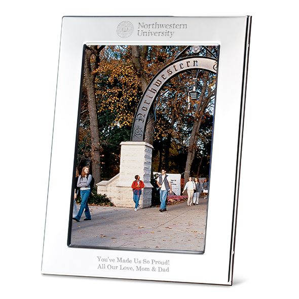 Northwestern Polished Pewter 5x7 Picture Frame - Image 1