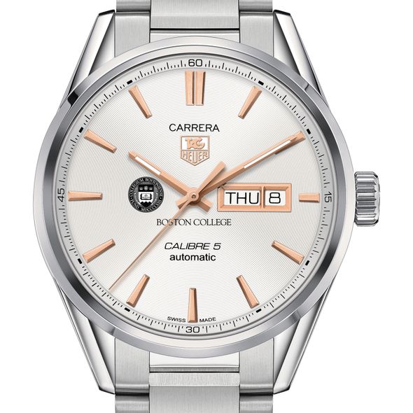 Boston College Men's TAG Heuer Day/Date Carrera with Silver Dial & Bracelet