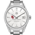 click to view Boston University Women's TAG Heuer Steel Carrera with MOP Dial & Diamond Bezel - Image 1