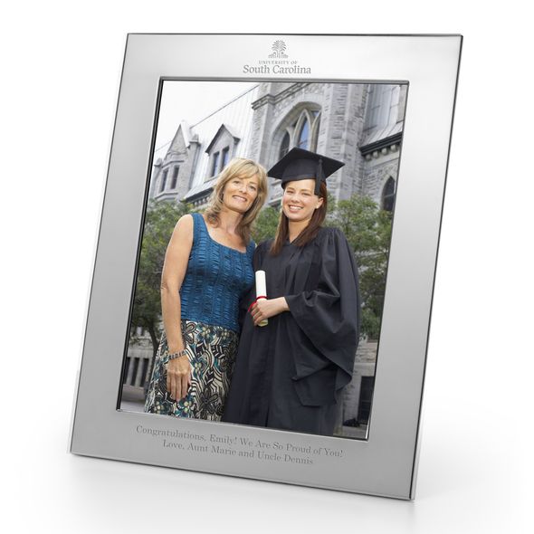 University of South Carolina Polished Pewter 8x10 Picture Frame - Image 1