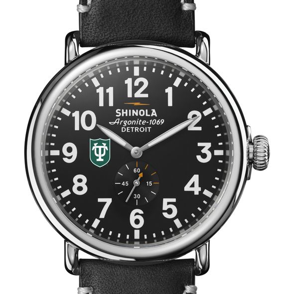 Tulane Shinola Watch, The Runwell 47mm Black Dial - Image 1