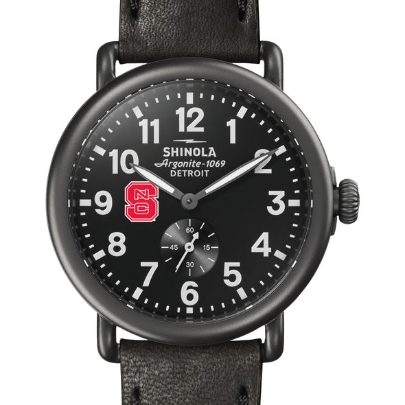 NC State Shinola Watch, The Runwell 41mm Black Dial - Image 1