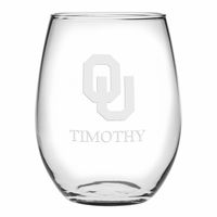 Oklahoma Stemless Wine Glasses Made in the USA - Set of 4