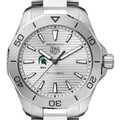 Michigan State Men's TAG Heuer Steel Aquaracer with Silver Dial - Image 1