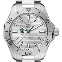 Michigan State Men's TAG Heuer Steel Aquaracer with Silver Dial