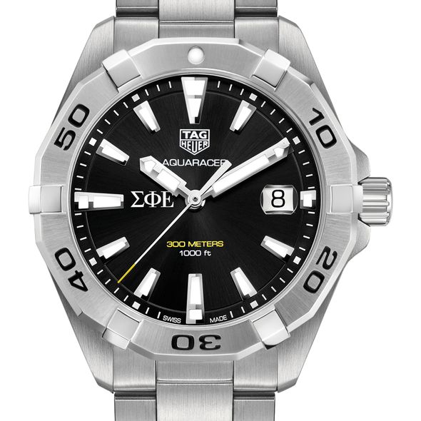 Sigma Phi Epsilon Men's TAG Heuer Steel Aquaracer with Black Dial