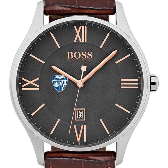 Johns Hopkins University Men's BOSS Classic with Leather Strap from M.LaHart