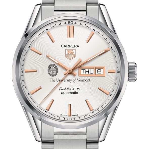 University of Vermont Men's TAG Heuer Day/Date Carrera with Silver Dial & Bracelet