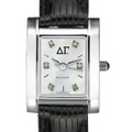 Delta Gamma Women's Mother of Pearl Quad Watch with Diamonds & Leather Strap - Image 2