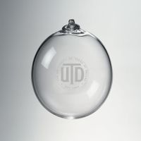 UT Dallas Glass Ornament by Simon Pearce
