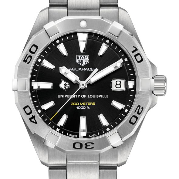 University of Louisville Men's TAG Heuer Steel Aquaracer with Black Dial