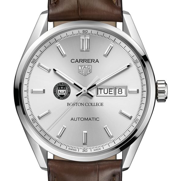 Boston College Men's TAG Heuer Automatic Day/Date Carrera with Silver Dial - Image 1