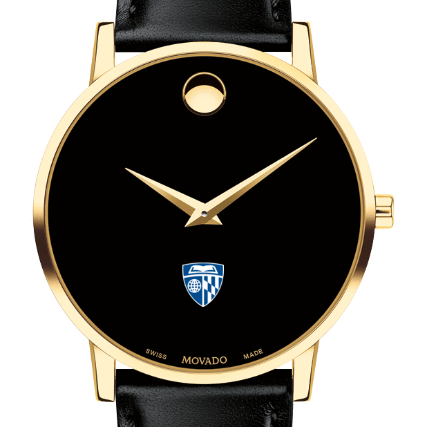 Johns Hopkins Men's Movado Gold Museum Classic Leather