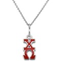 Chi Omega Sterling Silver Necklace with Greek Letter Charm - Image 2