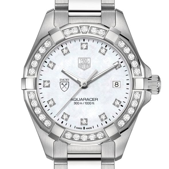 Emory University W's TAG Heuer Steel Aquaracer with MOP Dia Dial & Bezel