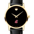 WSU Women's Movado Gold Museum Classic Leather - Image 1