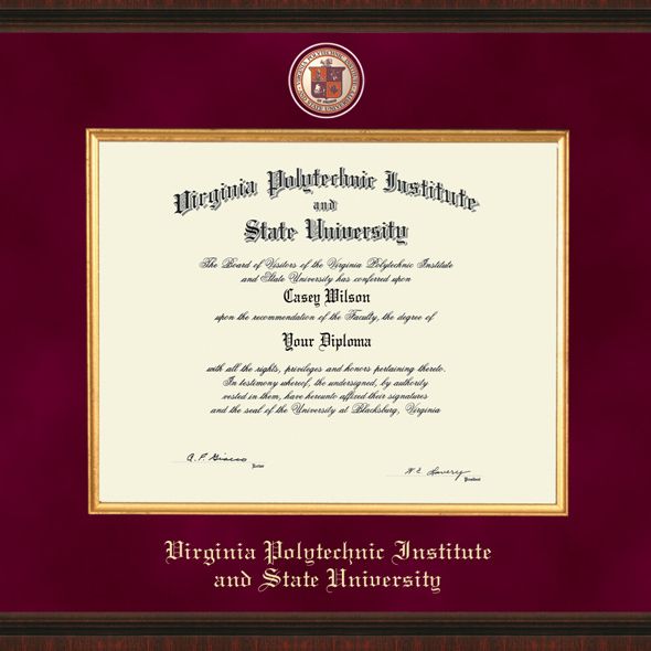 Virginia Tech Diploma Frame Excelsior Graduation Gift Virginia Tech Excelsior Diploma Frame Image 2