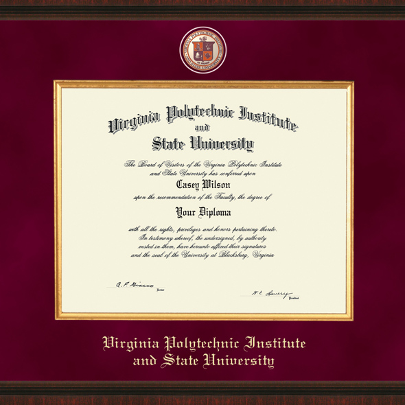Virginia Tech Diploma Frame Excelsior Graduation Gift