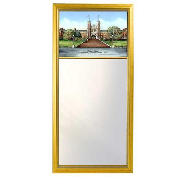 WUSTL Eglomise Mirror with Gold Frame