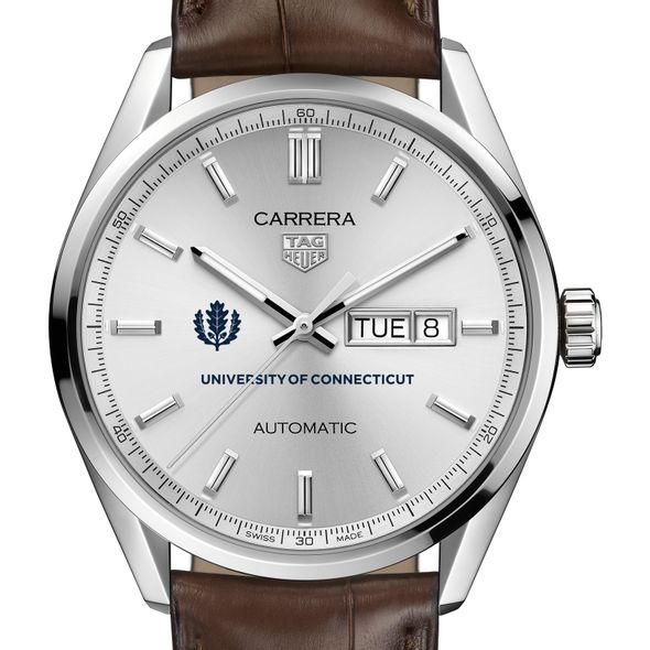 UConn Men's TAG Heuer Automatic Day/Date Carrera with Silver Dial - Image 1