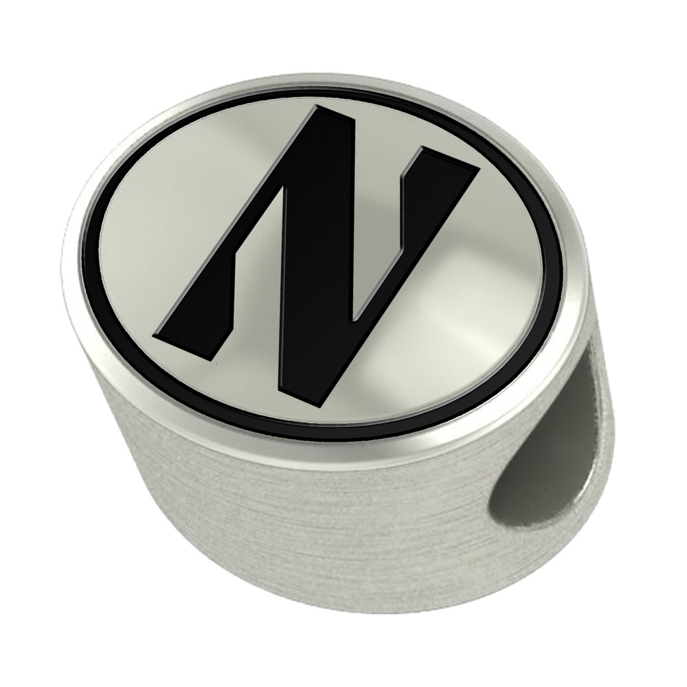 Northwestern Enameled Bead in Black