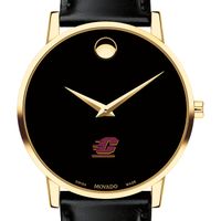 Central Michigan Men's Movado Gold Museum Classic Leather