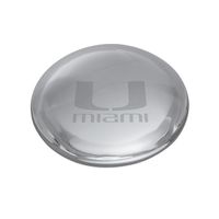 University of Miami Glass Dome Paperweight by Simon Pearce
