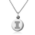 University of Illinois Necklace with Charm in Sterling Silver - Image 1