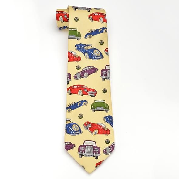 Stanford Silk Cars Tie in Yellow by M.LaHart - Image 1
