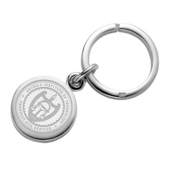 Georgia Tech Sterling Silver Insignia Key Ring - Image 1