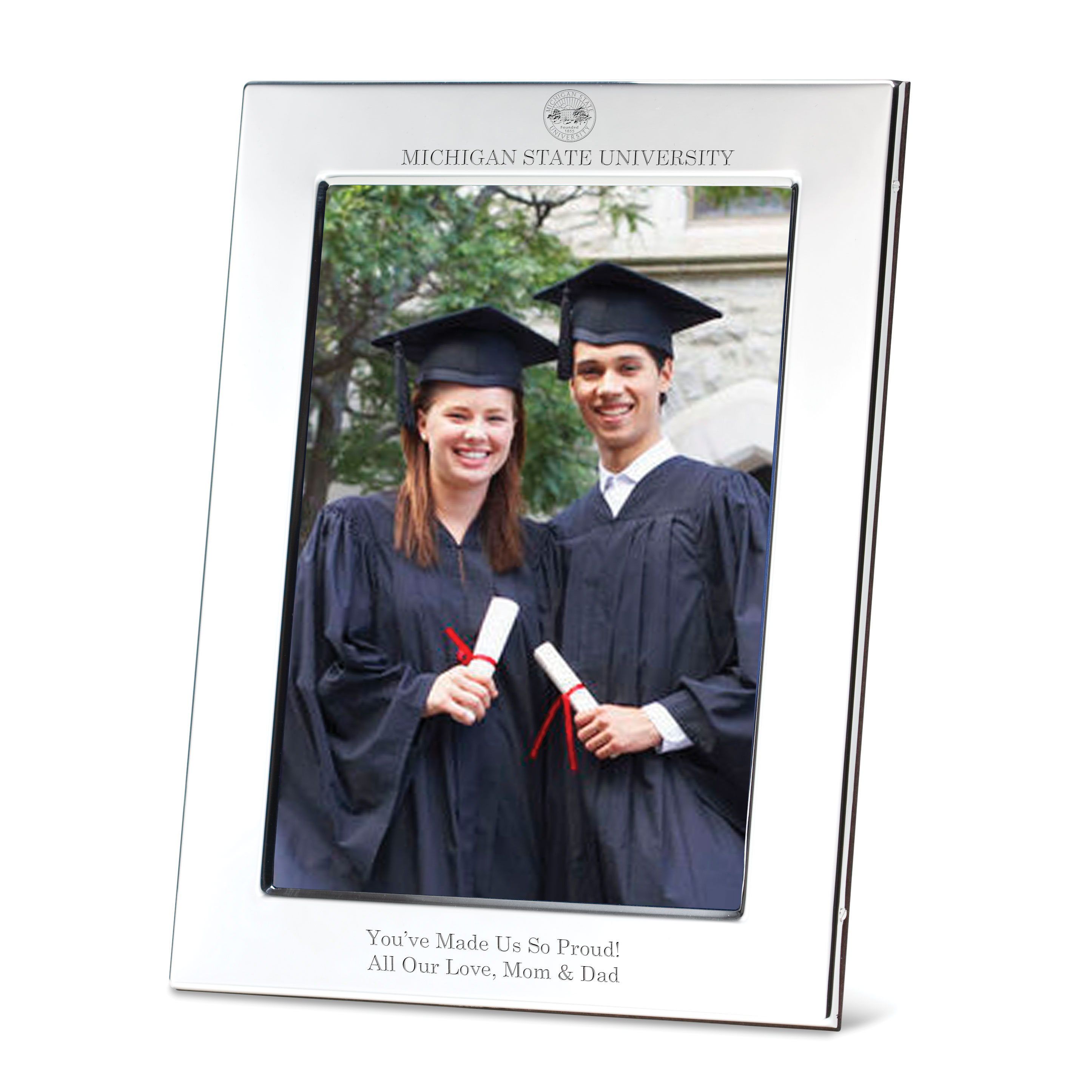 Michigan State Polished Pewter 5x7 Picture Frame