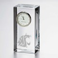 WSU Tall Glass Desk Clock by Simon Pearce - Image 1