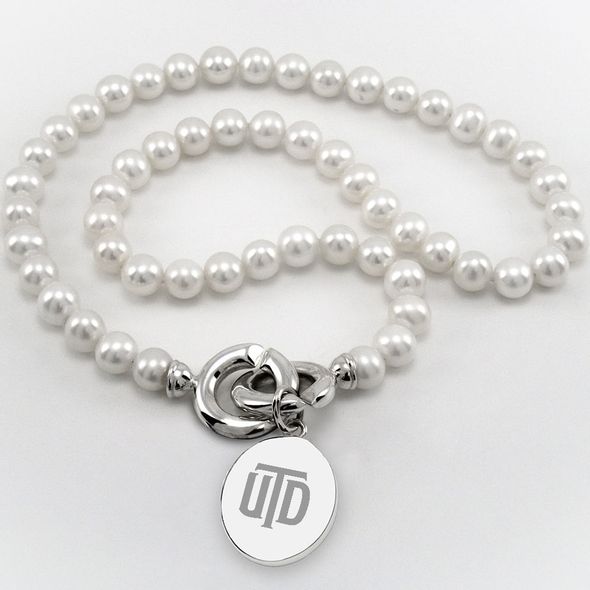 UT Dallas Pearl Necklace with Sterling Silver Charm - Image 1
